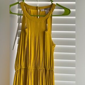 Forever 21 Mustard Yellow Cutout Floor-Length Dress